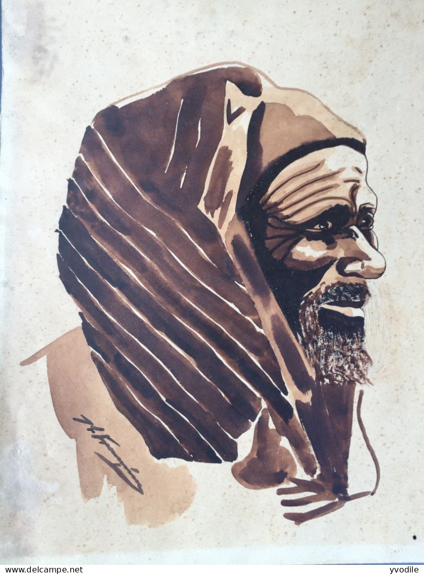 Portrait D'un Touareg Par François HAHUK - Gouaches