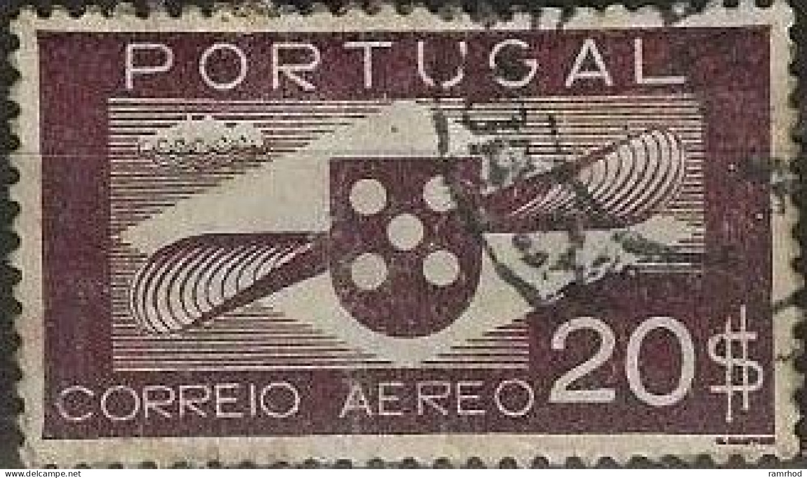 PORTUGAL 1937 Air - 20e Shield And Propeller FU - Oblitérés