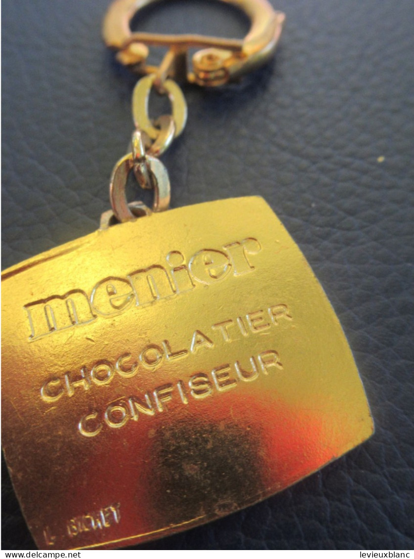 Porte-clé Ancien/Chocolat  /MENIER/ Chocolatier Confiseur/  Mon Bon Chocolat /Aluminium Doré /vers 1960-1970     POC664 - Porte-clefs