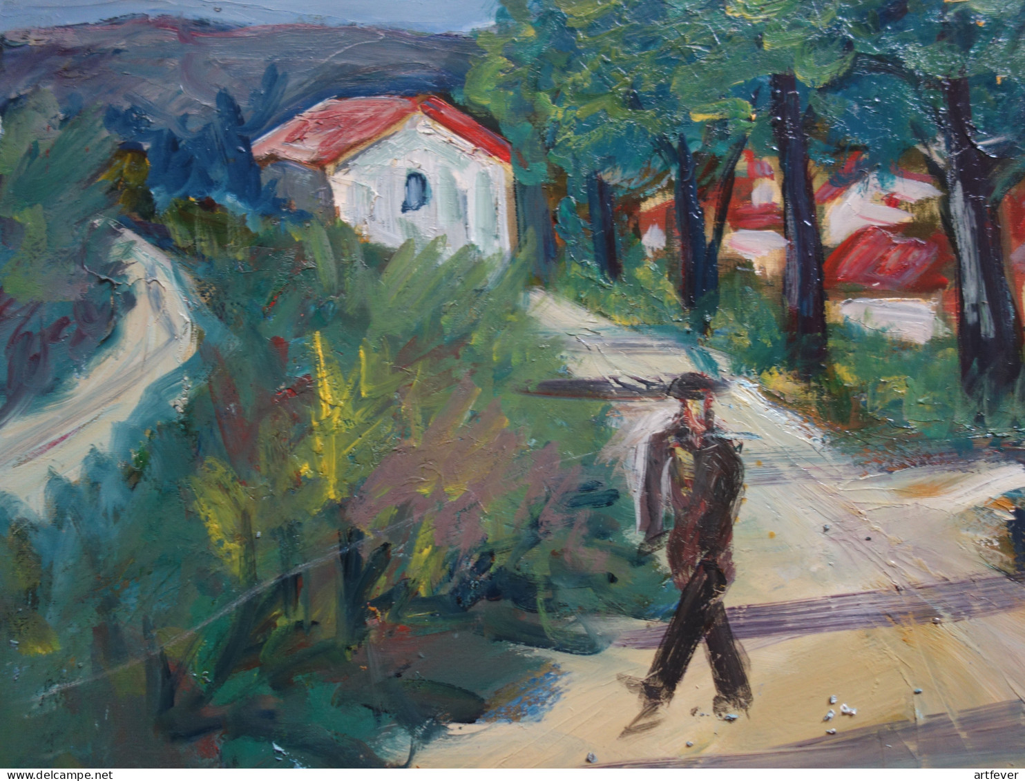 Roland DUBUC : L'entrée Du Village, Huile Sur Toile Signée - Huiles