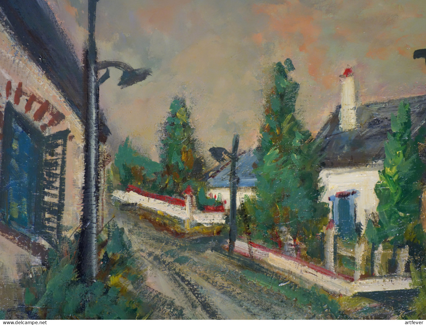 Roland DUBUC : Un Village En Normandie, Huile Sur Toile Signée - Oils