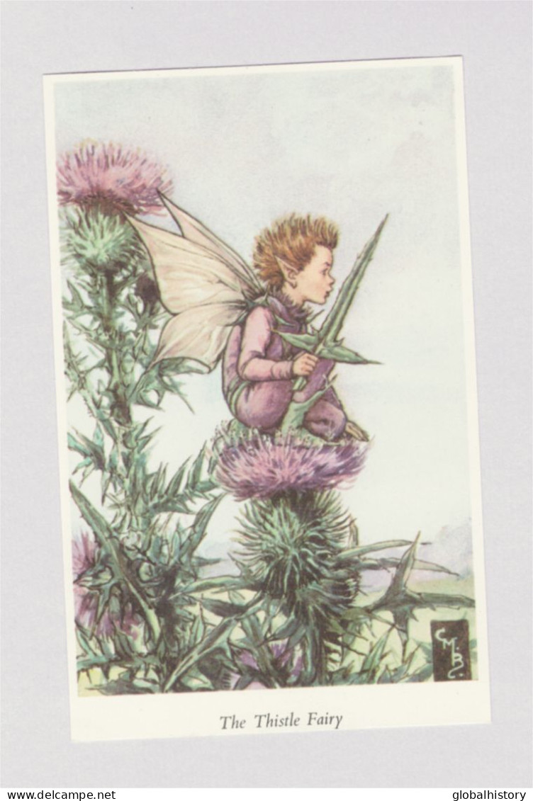 XB2351  ARTIST SIGNED "" THE THISTLE  FAIRY "" BY FAMOUS CECILY MARY BARKER NO PC BACK - Märchen, Sagen & Legenden