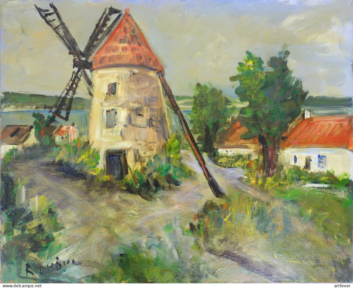 Roland DUBUC : Moulin De La Gironde, Huile Sur Toile Signée - Oils