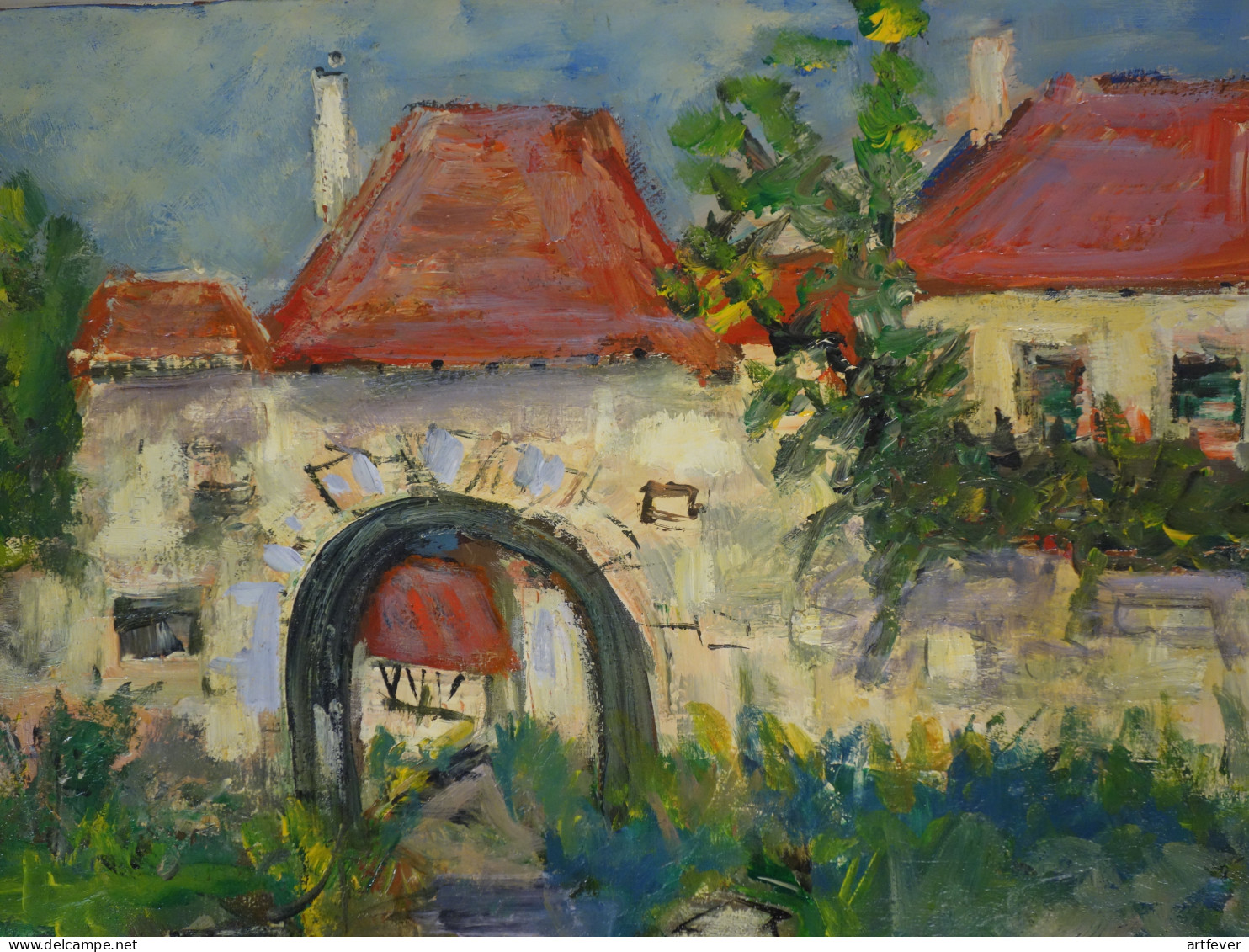 Roland DUBUC : Le Manoir St Luc, Huile Sur Toile Signée - Olieverf