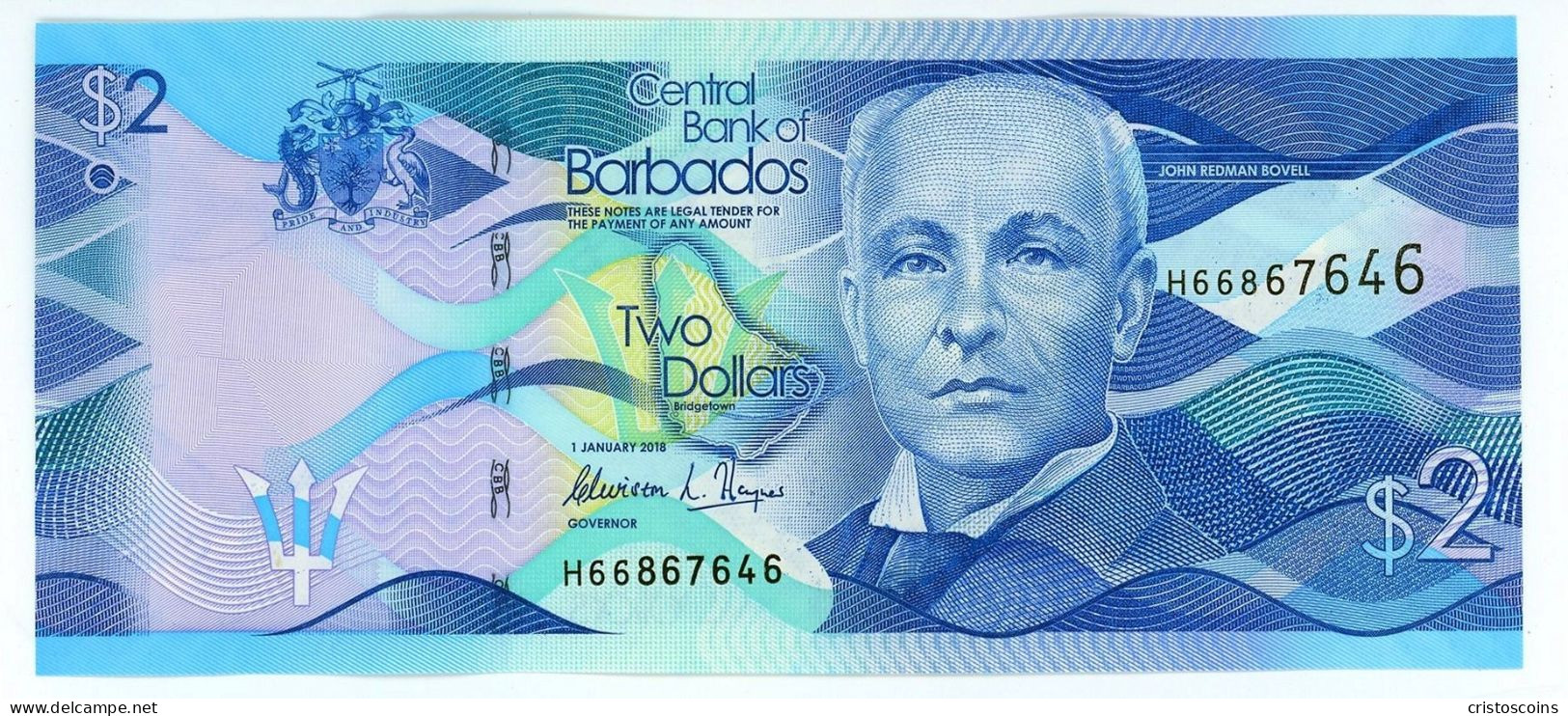 Babadors  2 Dollari 2013 2018 P.37x UNC (B/1-38 - Barbados (Barbuda)