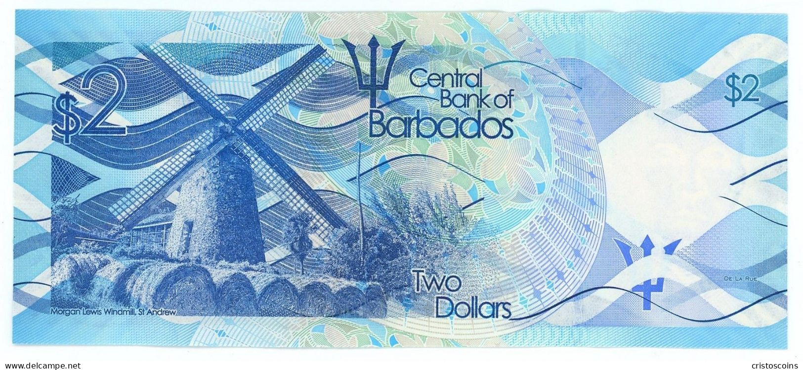 Babadors  2 Dollari 2013 2018 P.37x UNC (B/1-38 - Barbados