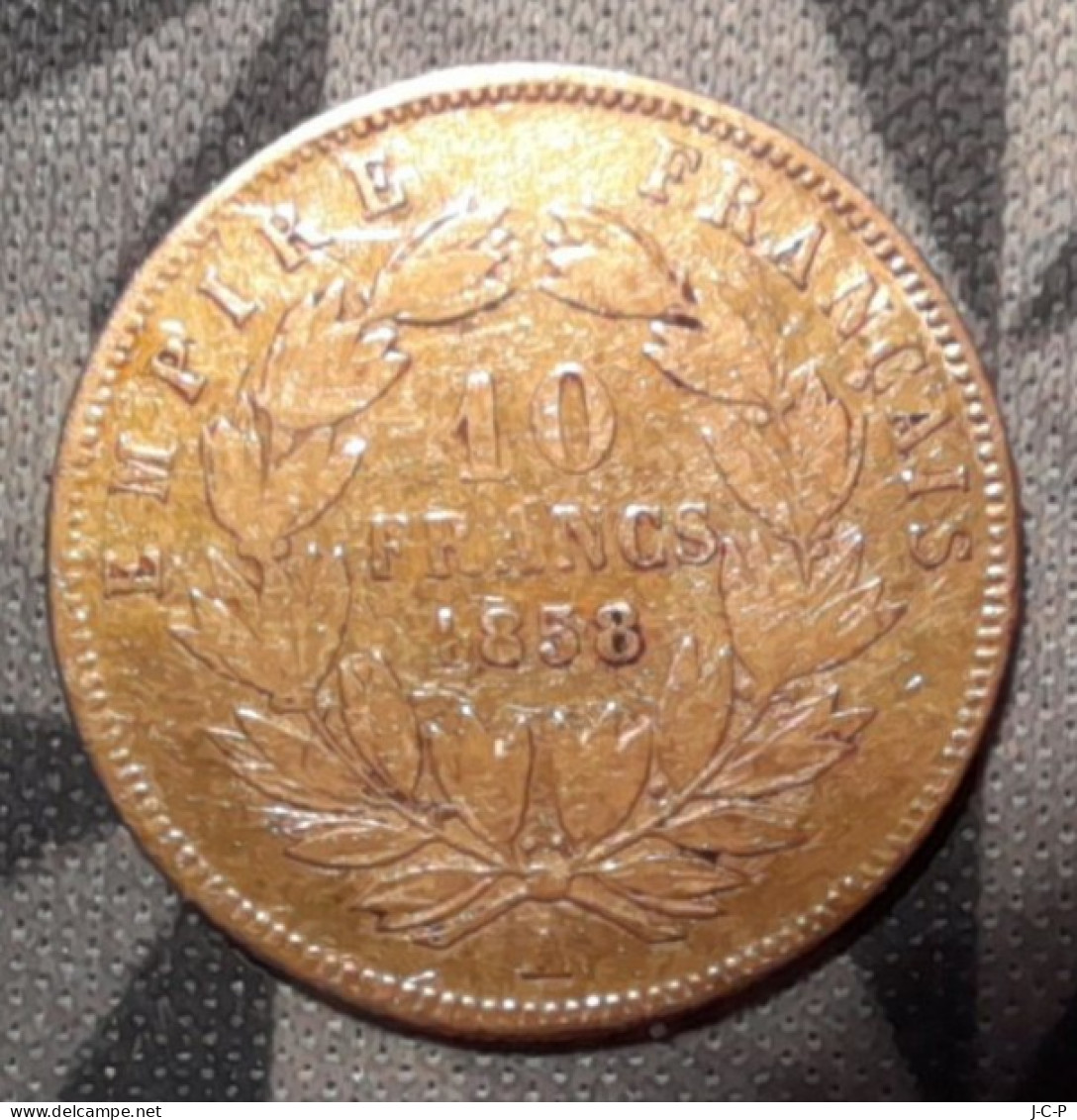 10 Francs Napoléon III Tête Nue 1858 A - 10 Francs (or)