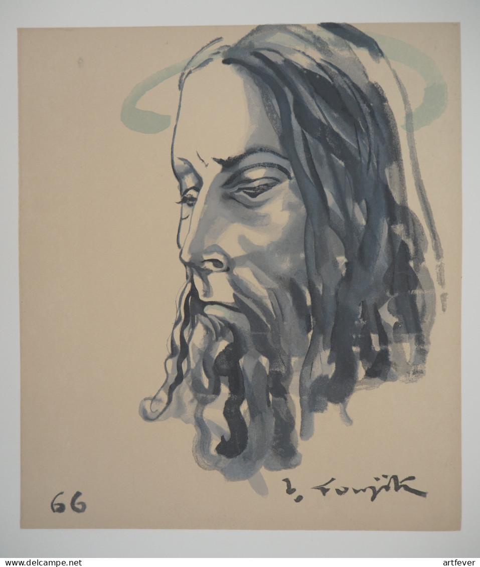 Tsuguharu Léonard FOUJITA : Le Christ, Gravure Originale Signée - Estampes & Gravures