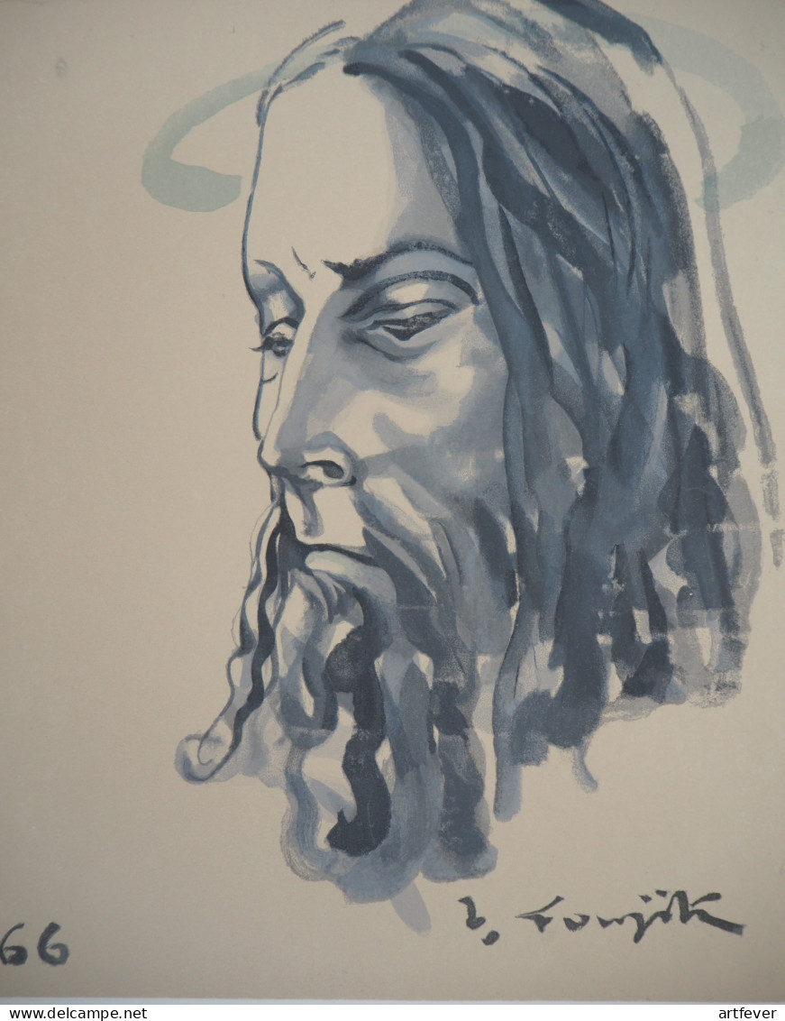 Tsuguharu Léonard FOUJITA : Le Christ, Gravure Originale Signée - Estampes & Gravures