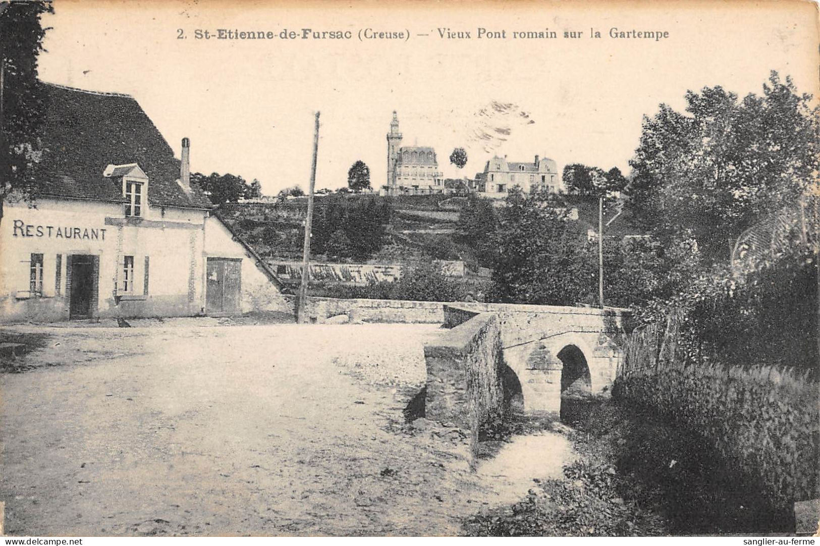 CPA 23 SAINT ETIENNE DE FURSAC / VIEUX PONT ROMAIN SUR LA GARTEMPE / Cpa Rare - Autres & Non Classés