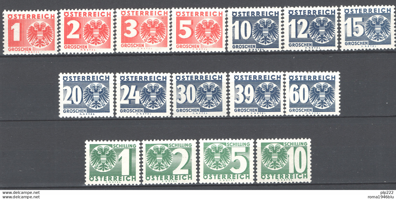 Austria 1935 Segnatasse Unif.S155/70 **/MNH VF/F - Portomarken