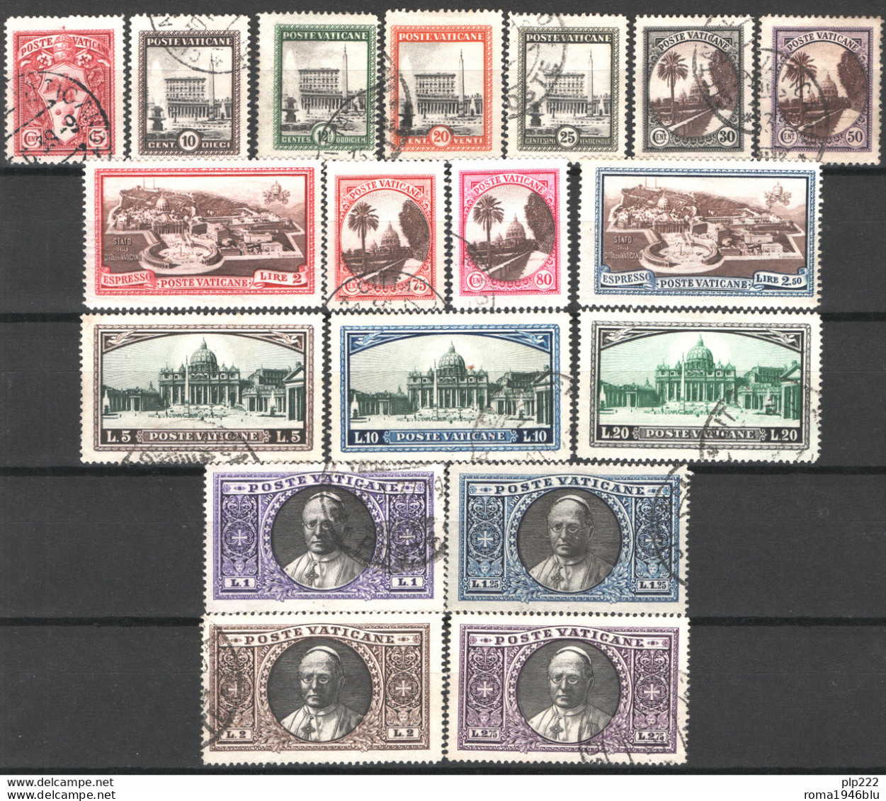 Vaticano 1933 Medaglioni Sass.19/34+Ex O/Used VF/F - Used Stamps