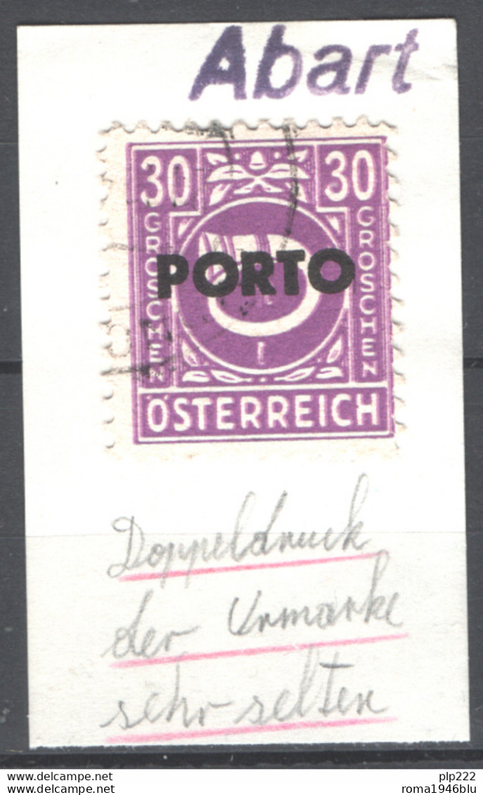 Austria 1946 Segnatasse Unif. S194 Doppia Stampa / Double Printing O/Used VF/F - Taxe