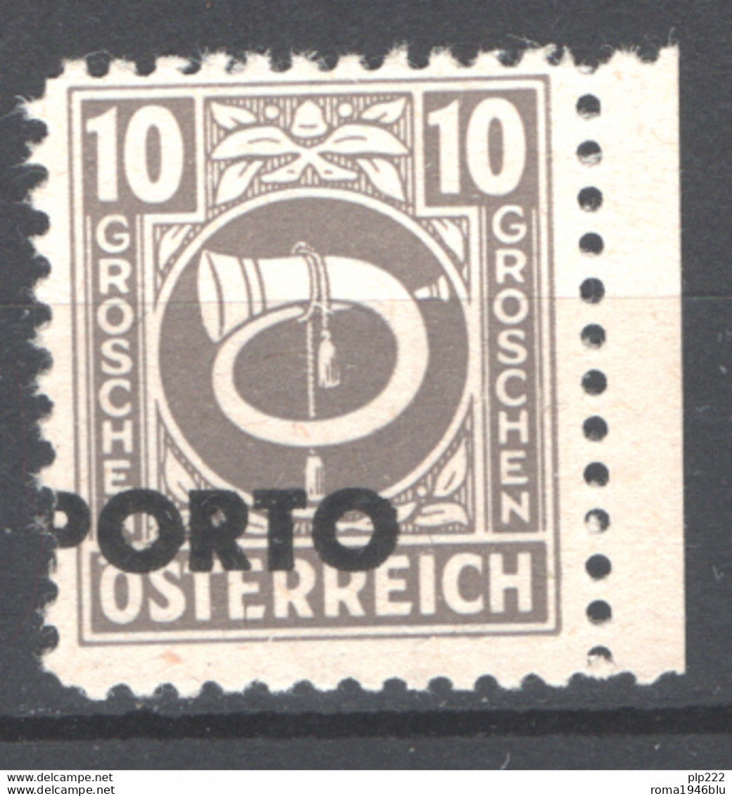 Austria 1946 Segnatasse Unif. S189 Soprastampa Spostata / Moved Ovp **/MNH VF/F - Postage Due