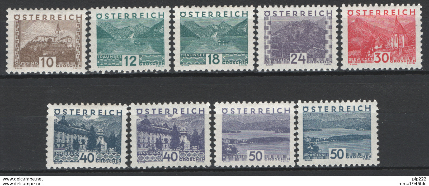 Austria 1932 Unif.405/07,410,412/16 */MH VF/F - Unused Stamps