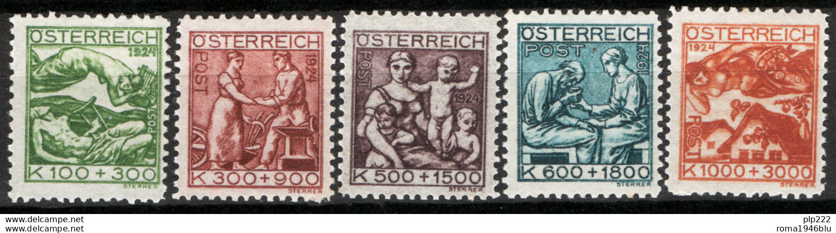 Austria 1924 Unif.326/30 */MH VF/F - Unused Stamps