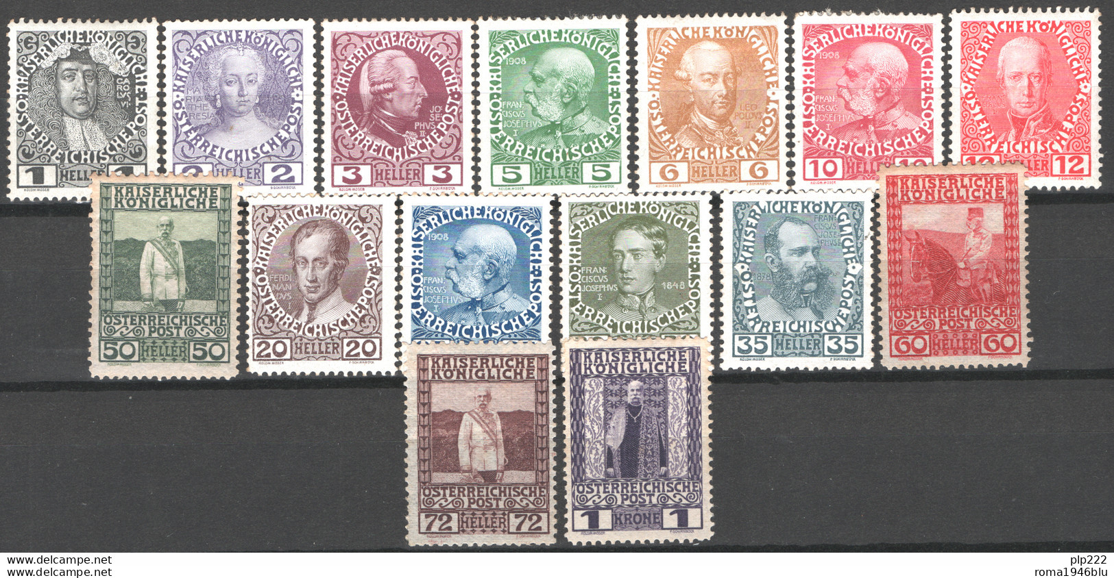 Austria 1908 Unif.101/14,118 */MH VF/F - Unused Stamps
