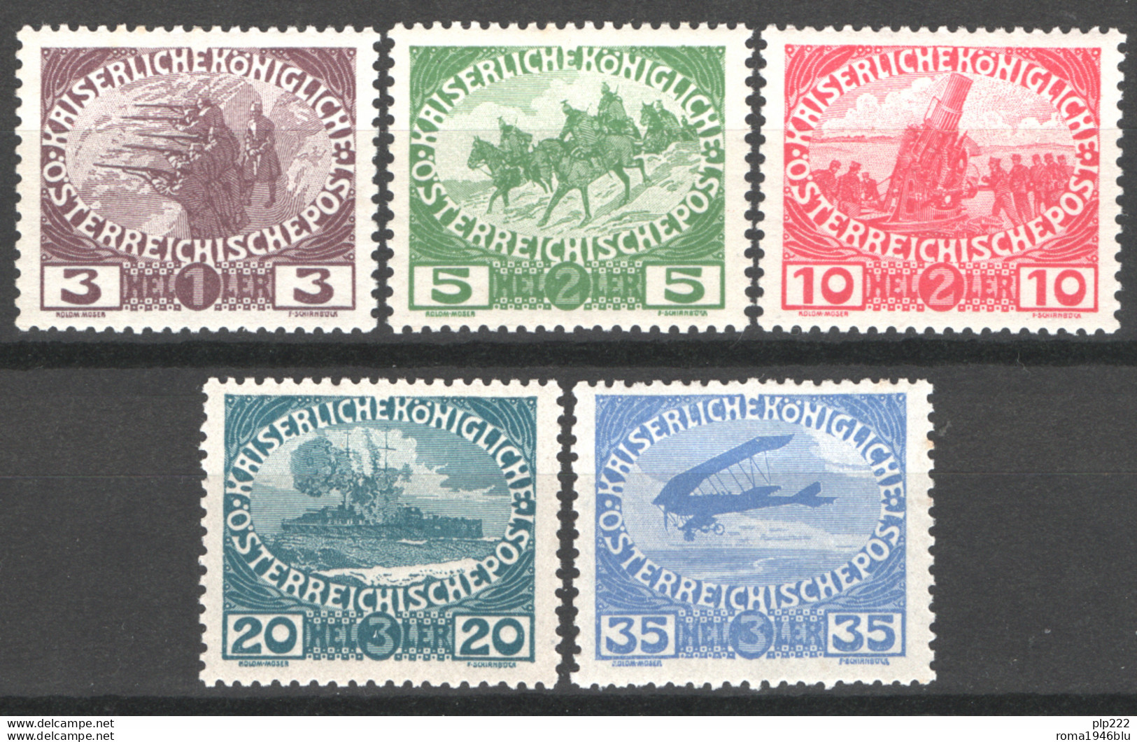 Austria 1915 Unif.138/42 */MH VF/F - Unused Stamps