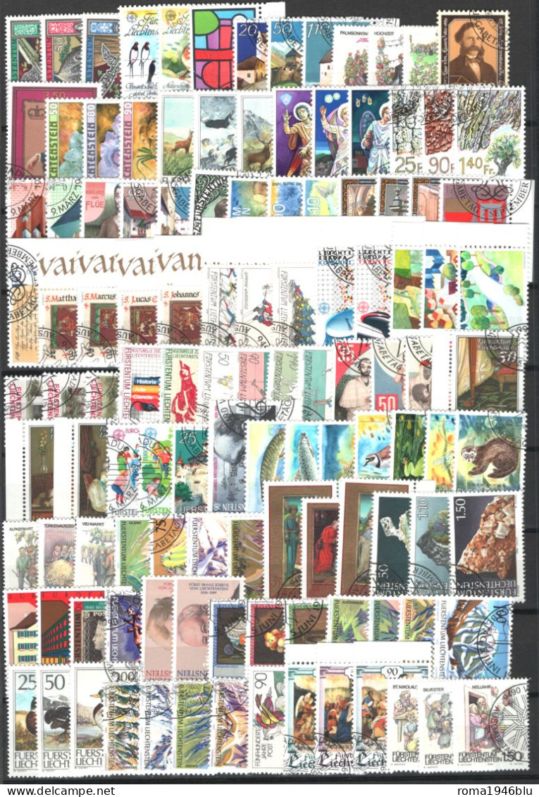 Liechtenstein 1972/95 Collezione Praticamente Completa / Pratically Complete Collection Usati/Used VF - Annate Complete