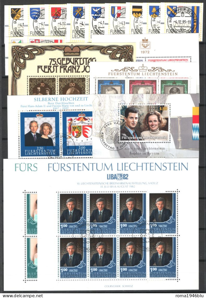 Liechtenstein 1972/95 Collezione praticamente completa / Pratically complete collection Usati/Used VF