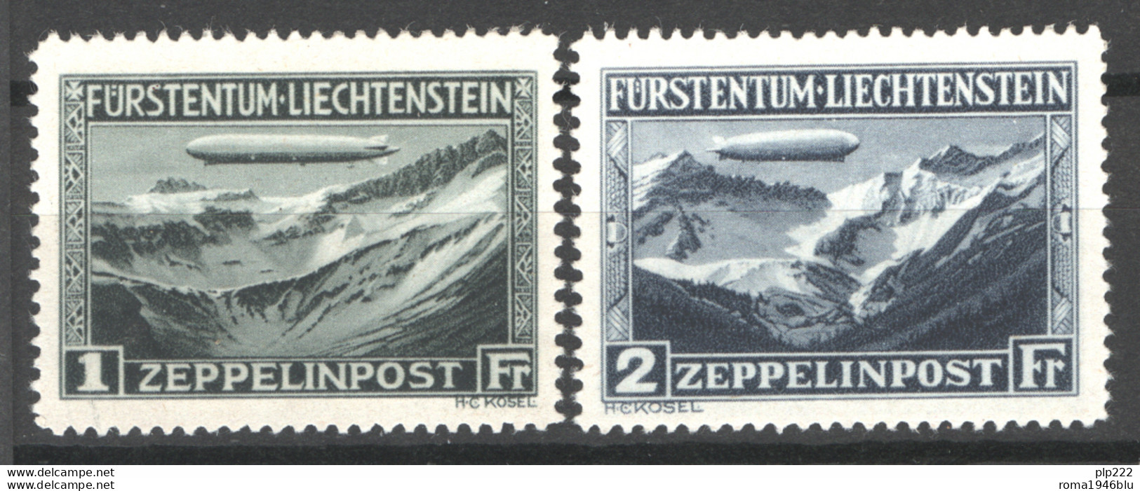 Liechtenstein 1930 Posta Aerea Unif.A7/8 **/MNH VF - Poste Aérienne