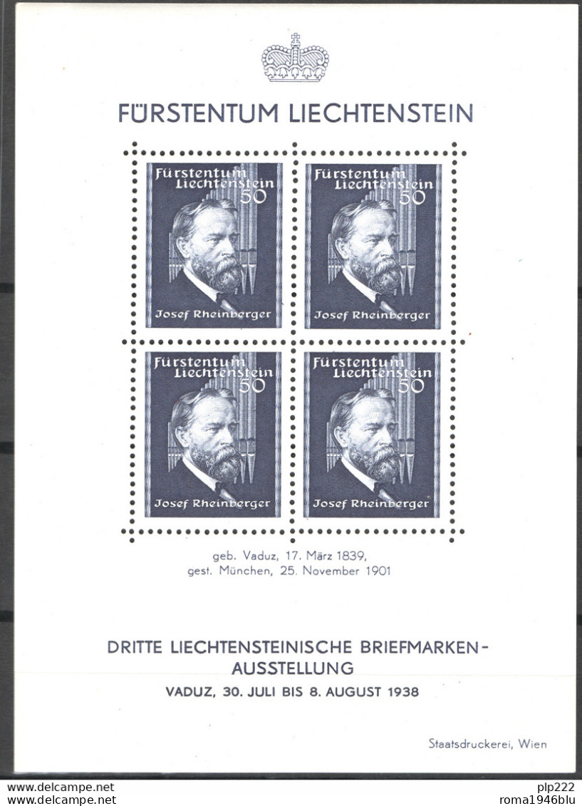 Liechtenstein 1938 Unif.BF3 **/MNH VF - Blocs & Feuillets