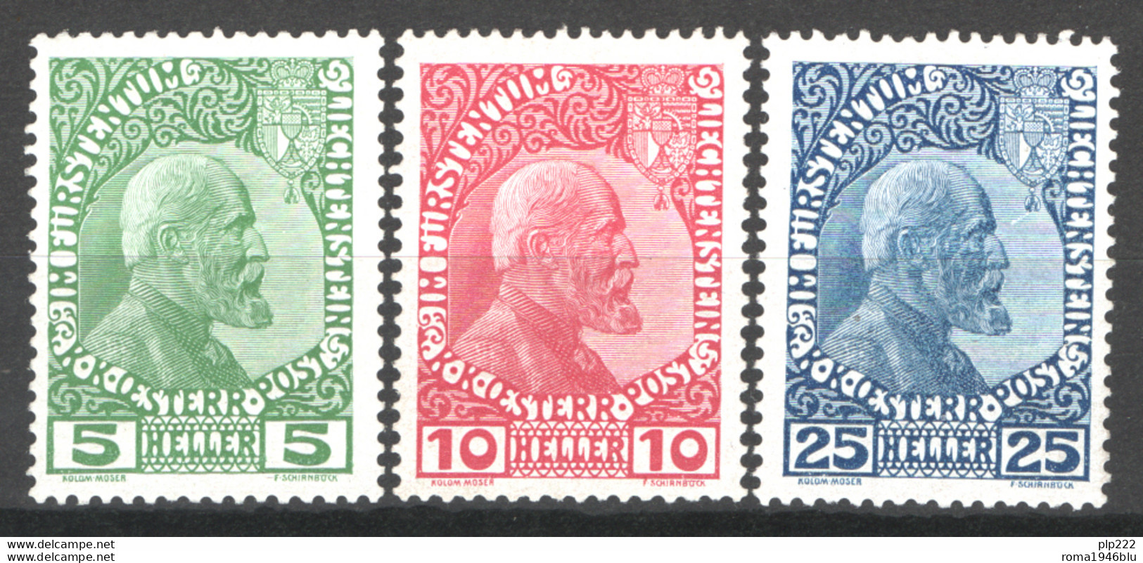 Liechtenstein 1912 Unif. 1/3 **/MNH VF/F - Neufs