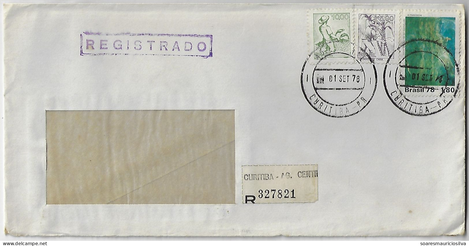 Brazil 1978 Consulate General Of Germany Curitiba Registered Cover Stamp Fisherman Cane Cutter Painter Helios Seelinger - Cartas & Documentos