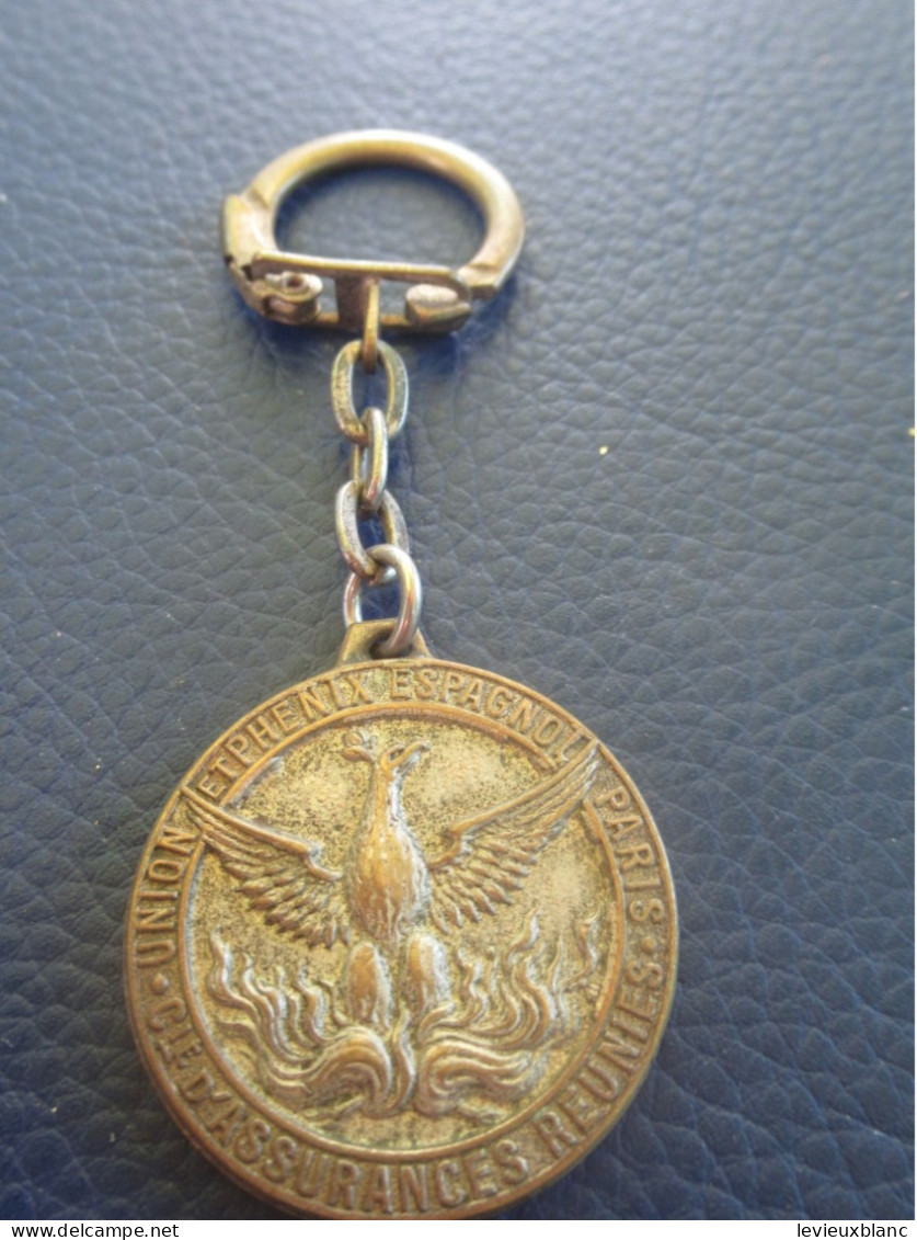 Porte-clé Ancien/Assurances/Union Et Phénix Espagnol Paris/Cie D'Assurances Réunies/Métal /vers 1960-1970    POC673 - Key-rings