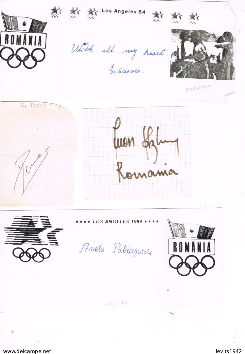 JEUX OLYMPIQUES - AUTOGRAPHES DE MEDAILLES OLYMPIQUES - CONCURRENTS DE ROUMANIE - - Autogramme