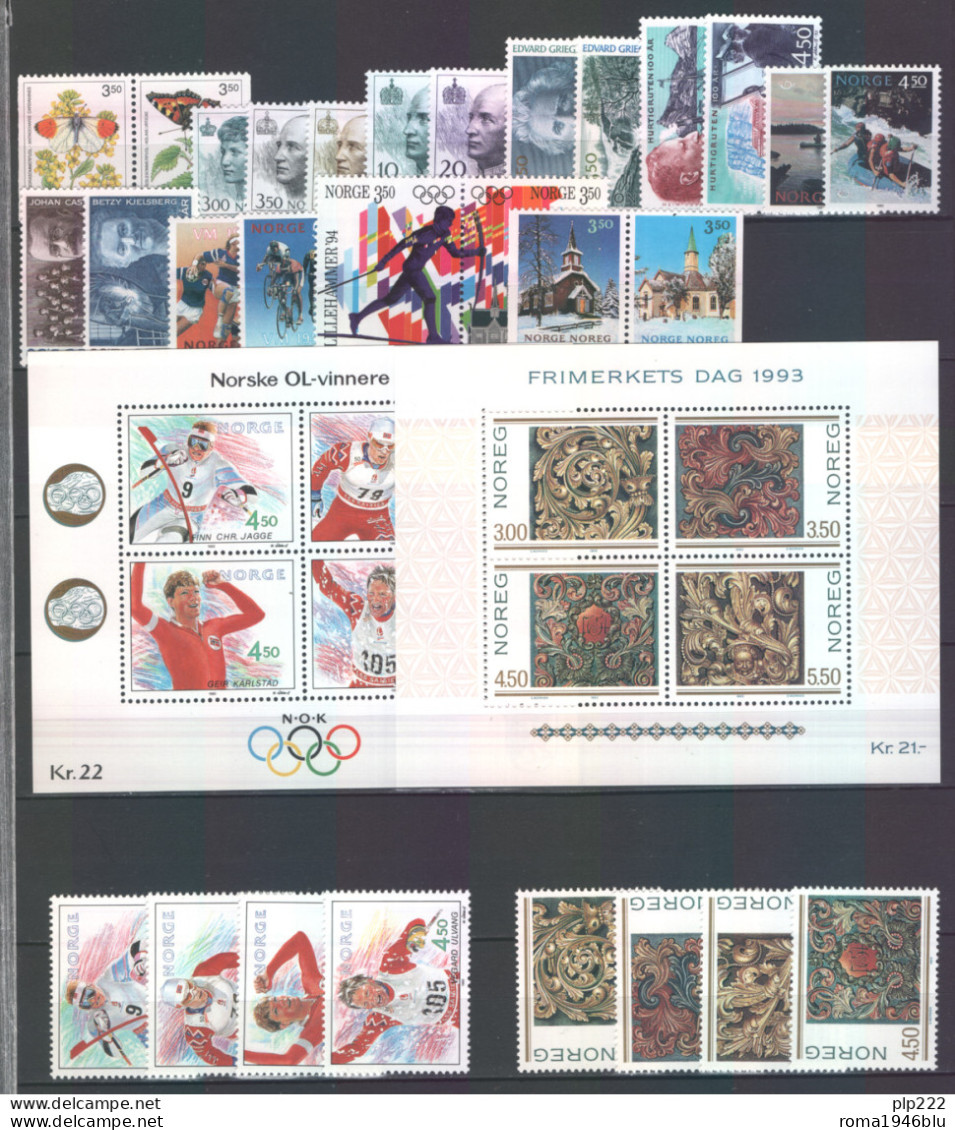 Norvegia 1993 Annata Completa / Complete Year Set **/MNH VF - Ganze Jahrgänge