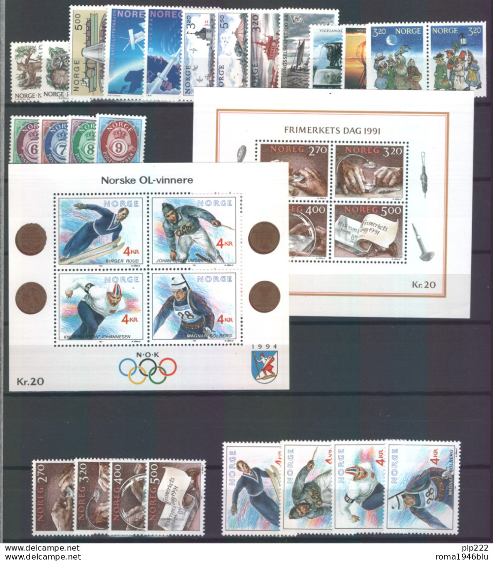 Norvegia 1991 Annata Completa / Complete Year Set **/MNH VF - Full Years