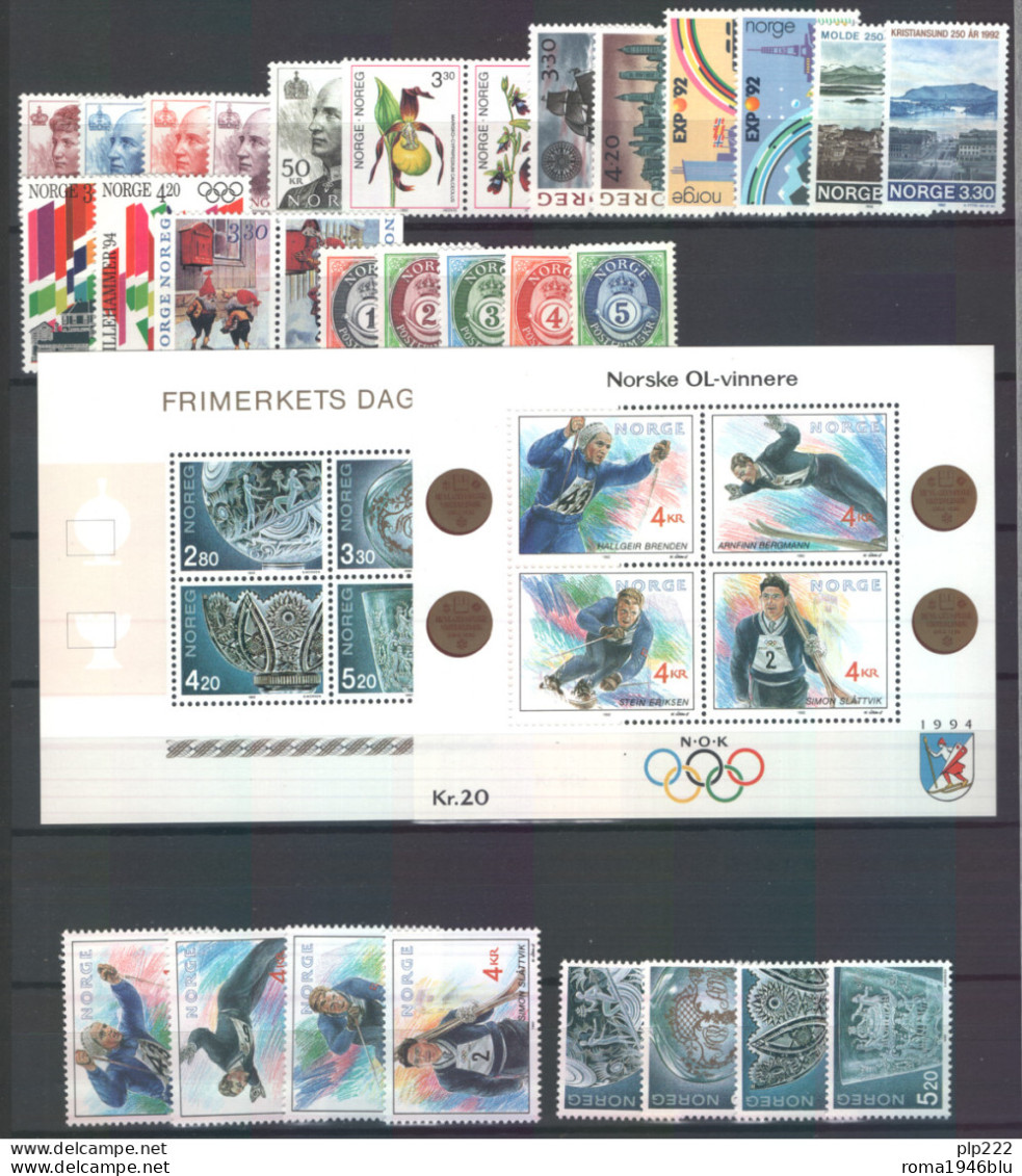 Norvegia 1992 Annata Completa / Complete Year Set **/MNH VF - Full Years