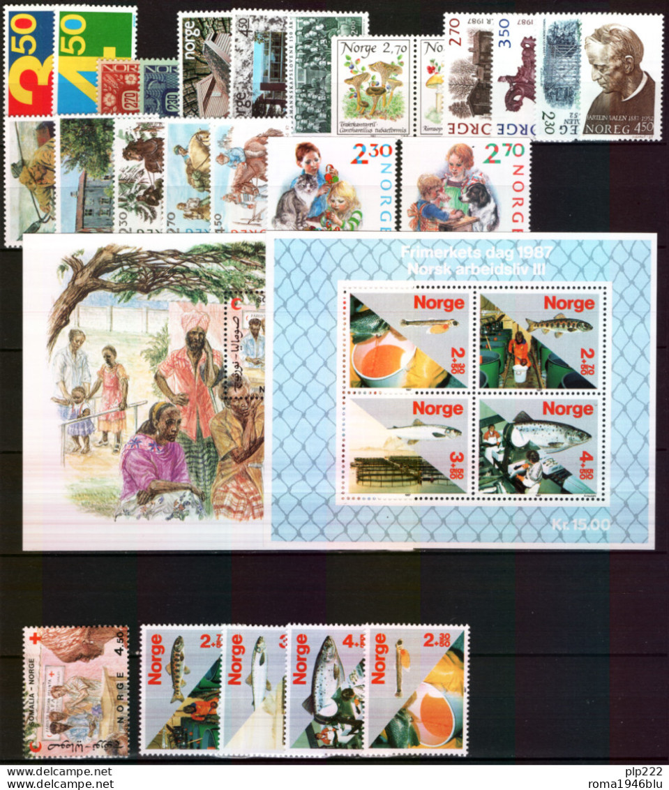 Norvegia 1987 Annata Quasi Completa / Almost Complete Year Set **/MNH VF - Annate Complete