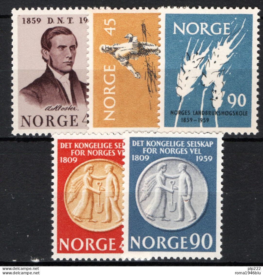 Norvegia 1959 Unif.391/95 **/MNH VF/F - Nuevos