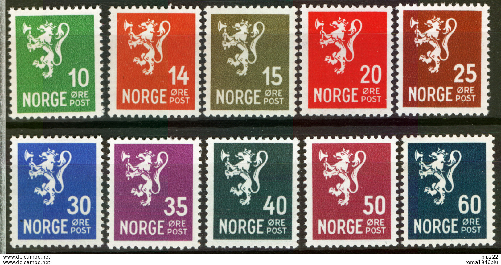 Norvegia 1937 Unif.173/82 **/MNH VF/F - Nuevos