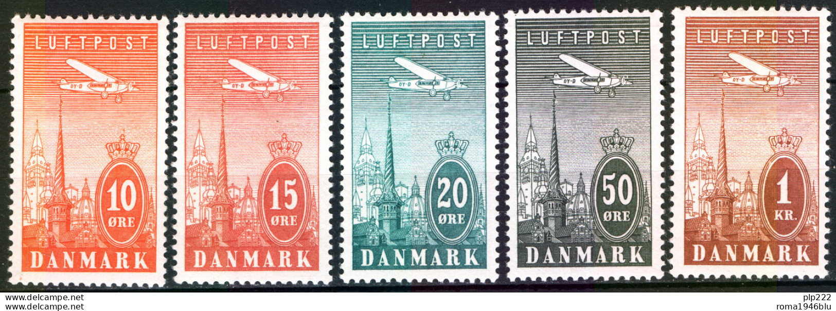 Danimarca 1934 Posta Aerea Unif.A6/10 */MH VF/F - Posta Aerea