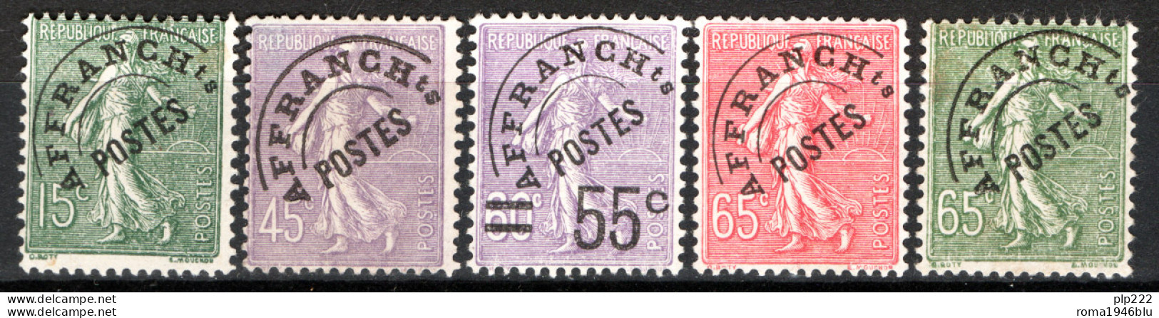 Francia 1922 Preannullati Unif.45/49 (*)/MNG VF/F - 1893-1947