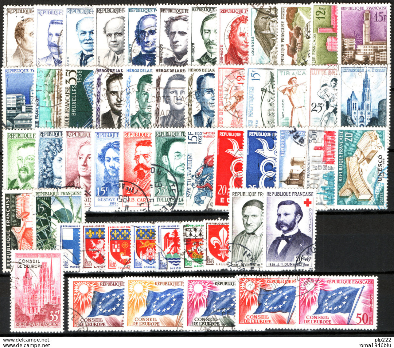 Francia 1958 Annata Completa Con Servizi / Complete Year Set With Services O/Used VF/F - 1950-1959