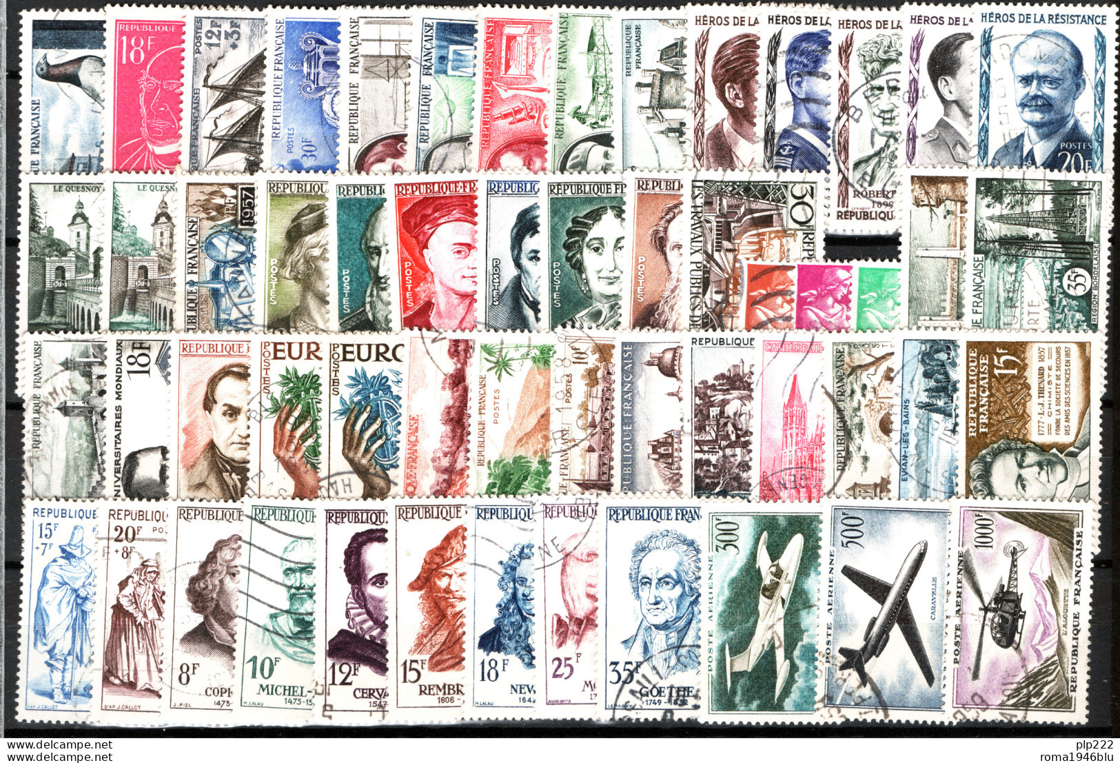 Francia 1957 Annata Completa Con Aerea / Complete Year Set With Air Mail O/Used VF/F - 1950-1959