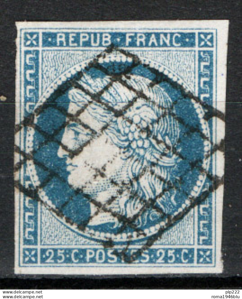 Francia 1849 25c. Unif.4 O/Used VF/F - 1849-1850 Ceres