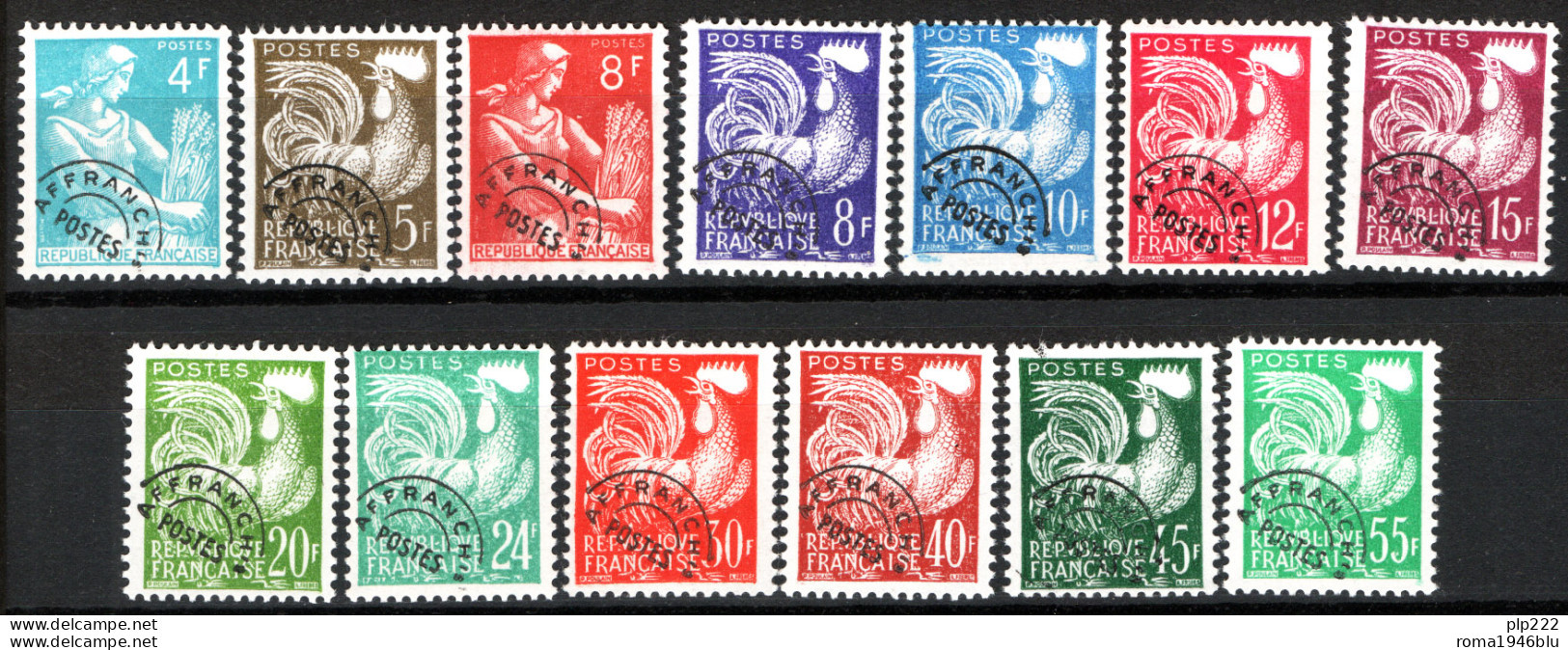 Francia 1954 Preannullati Unif.106/18 **/MNH VF/F - 1953-1960