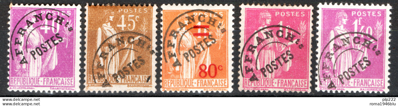 Francia 1922 Preannullati Unif.70/71,74,76/77 */MH VF/F - 1893-1947