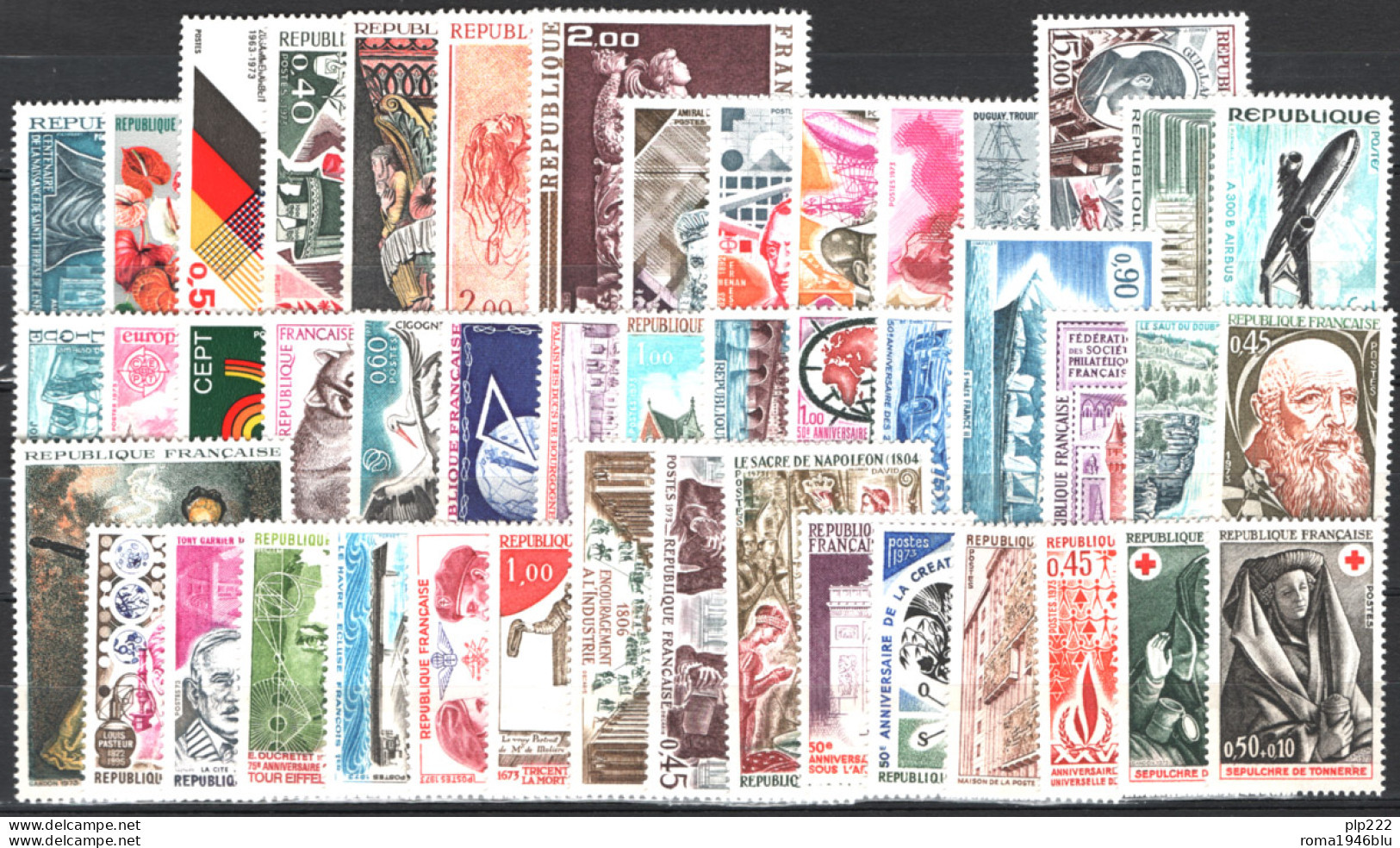 Francia 1973 Annata Completa / Complete Year Set **/MNH VF - 1970-1979