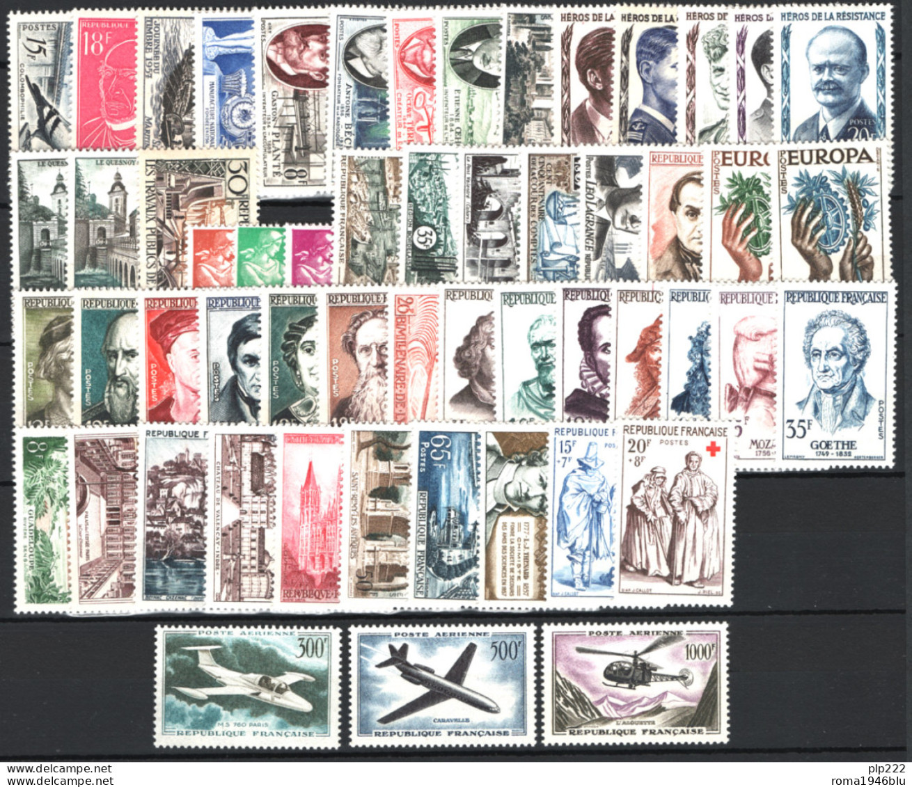 Francia 1957 Annata Complete Con Posta Aerea / Complete Year With Air Mail **/MNH VF - 1950-1959