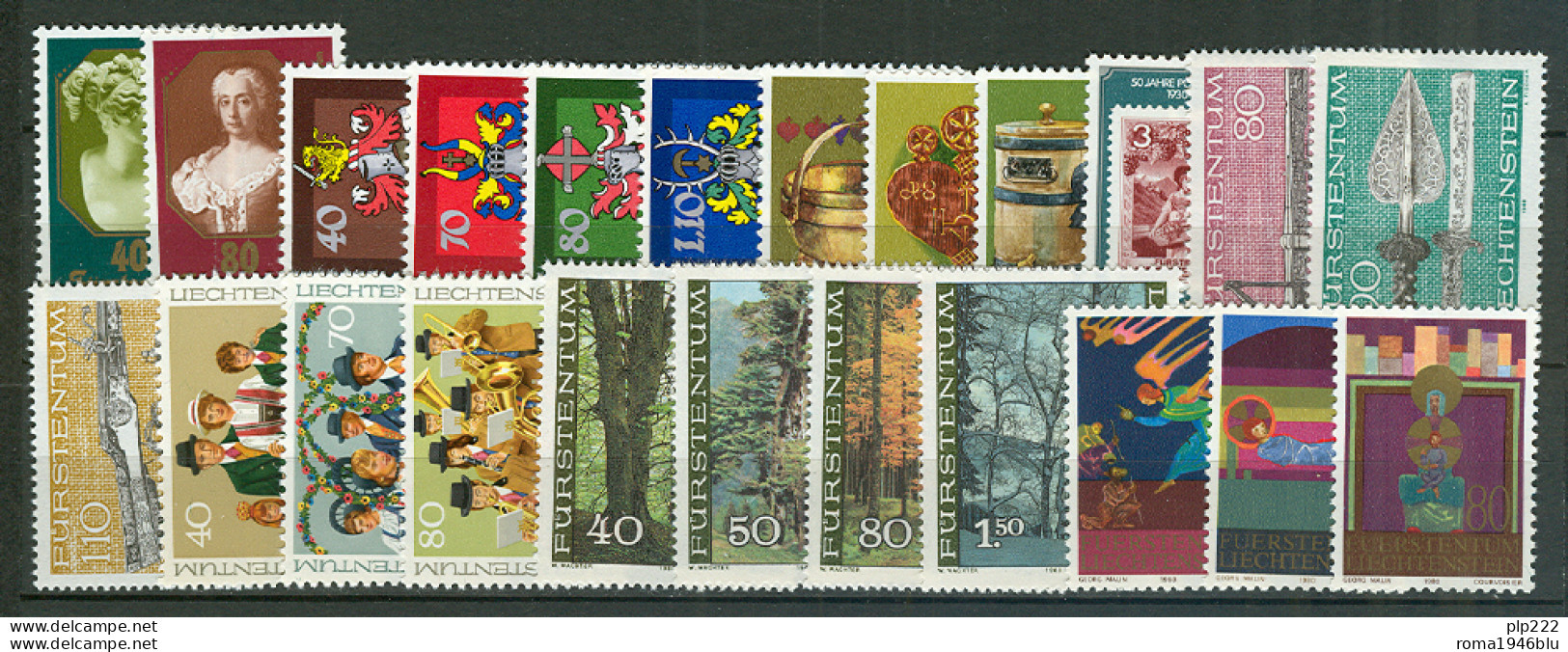 Liechtenstein 1980 Annata Completa / Complete Year Set **/MNH VF - Vollständige Jahrgänge