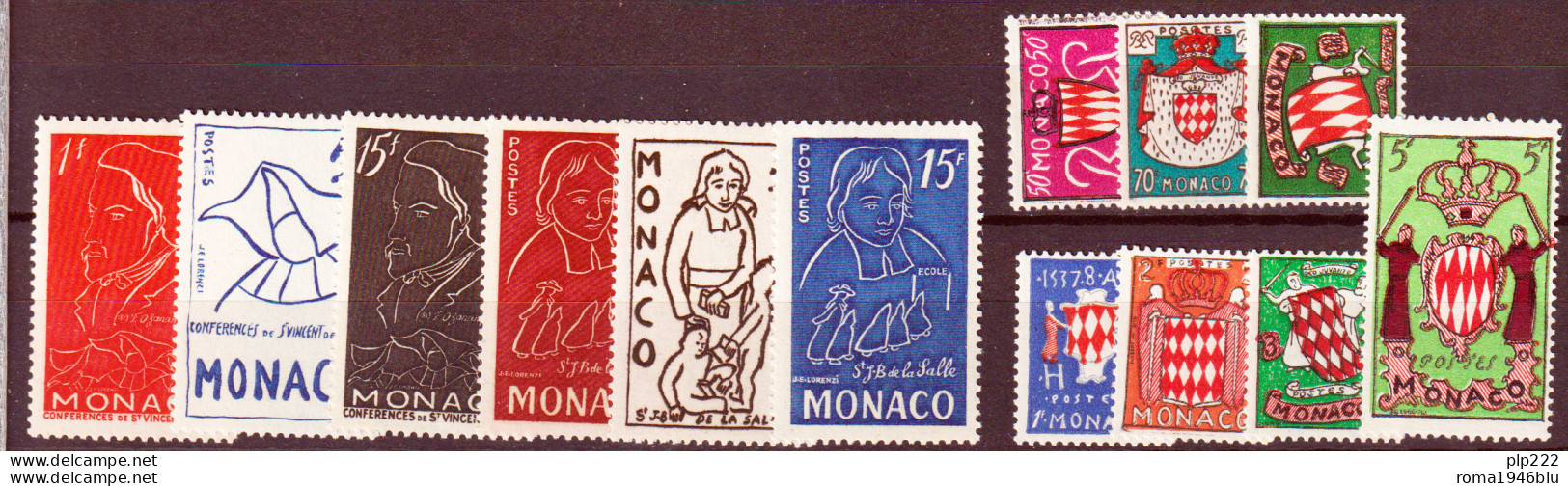 Monaco 1954 Unif. 399/411 **/MNH VF - Nuevos