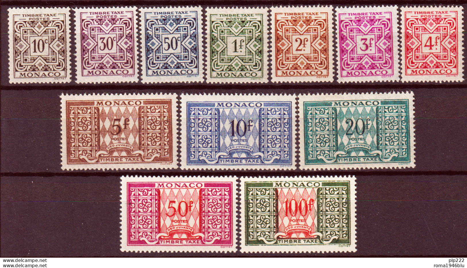 Monaco 1946 Segnatasse Unif. 29/39 */MH VF - Portomarken