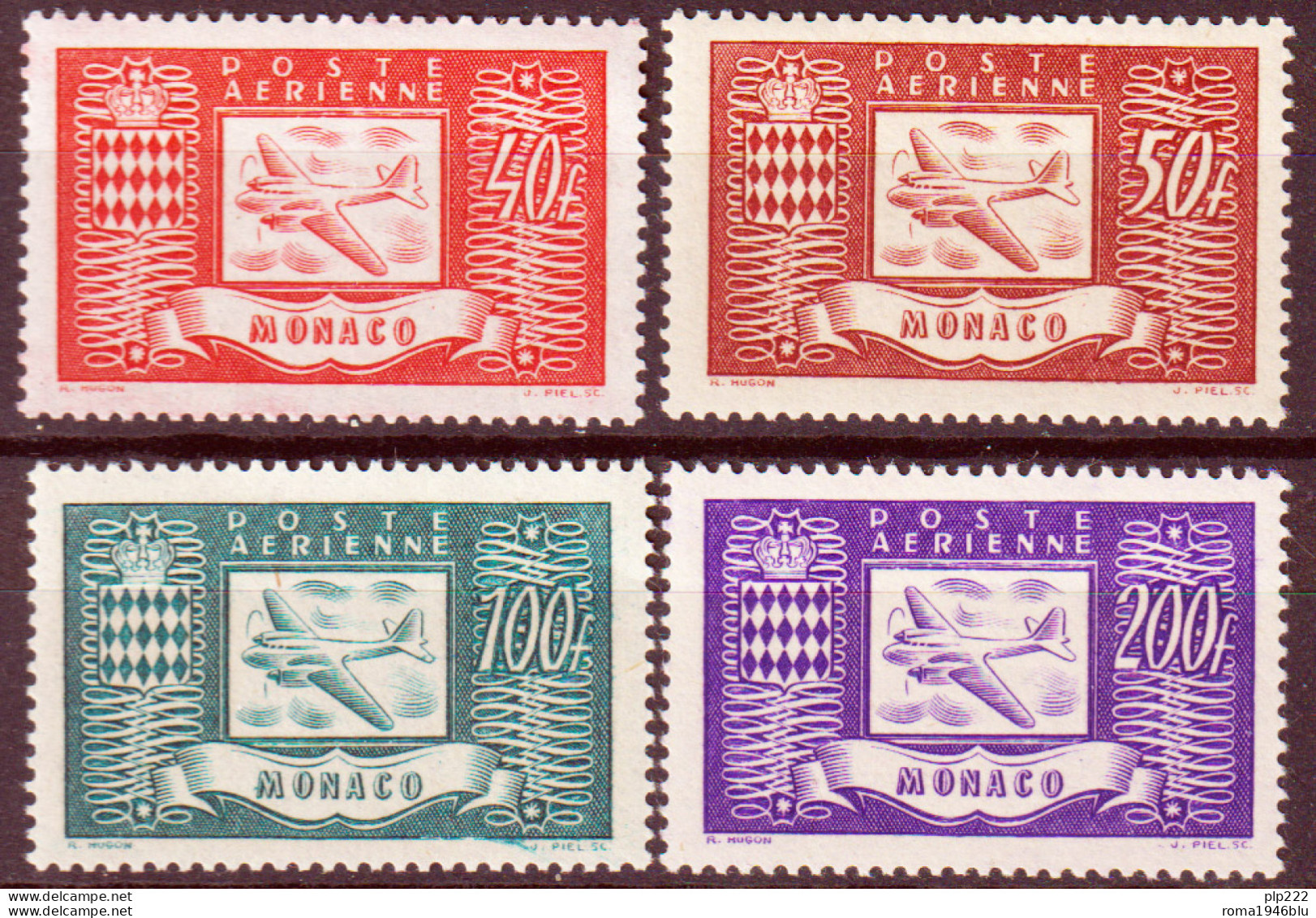 Monaco 1946 Unif. A15/18 **/MNH VF - Aéreo