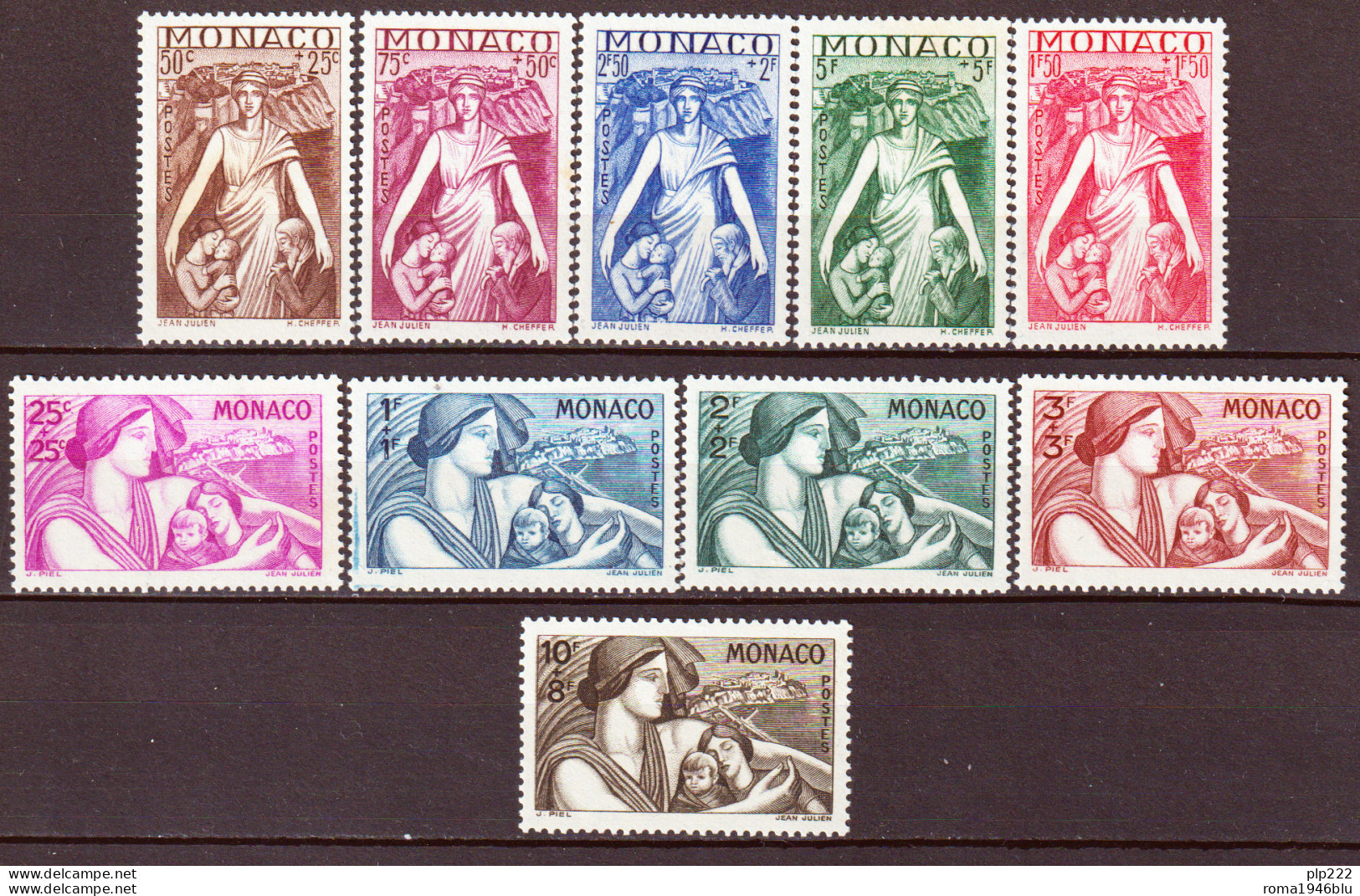 Monaco 1941 Unif.215/24 **/MNH VF/F - Nuevos